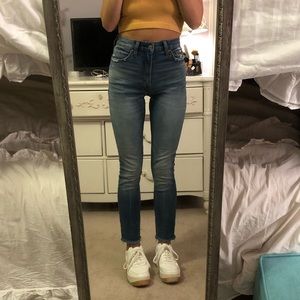 Abercrombie & Fitch Frayed Light Wash Jeans